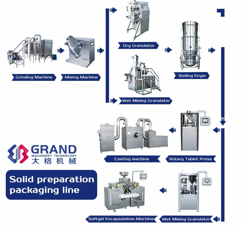 Solid dosage form granulation production line - Pharmaceutical process