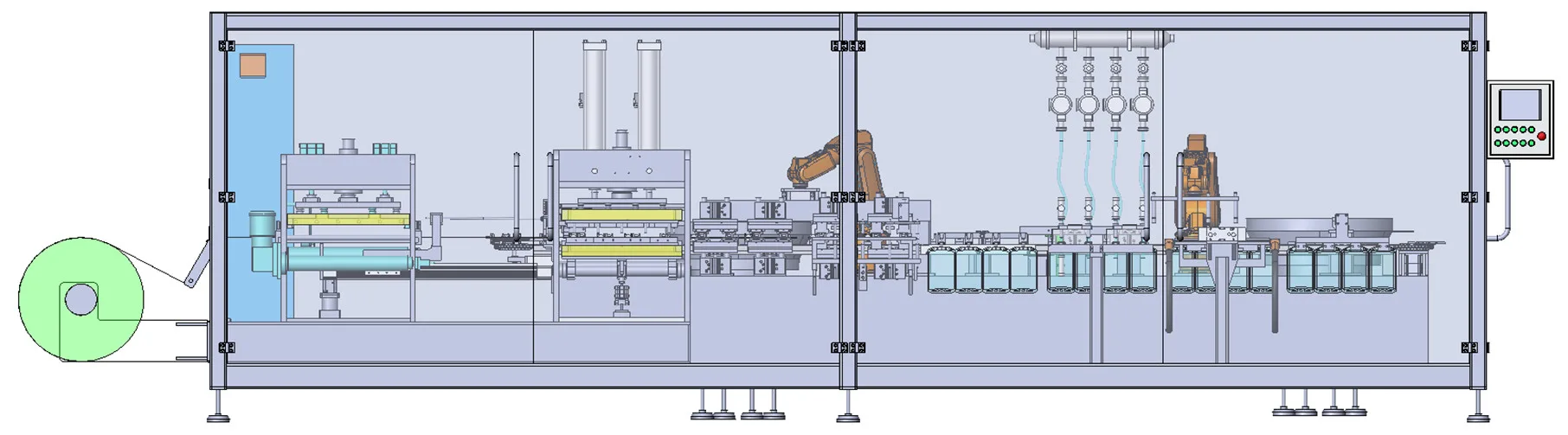 Grand infusion bag filling and sealing production line