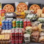Pizzas congeladas, paquetes múltiples de bebidas enlatadas, bandejas de productos frescos, productos horneados, bloques de queso, tarrinas de helado - Máquina de envoltura termorretráctil