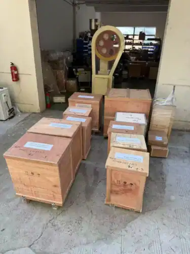 Tablet press packed and ready for shipment
