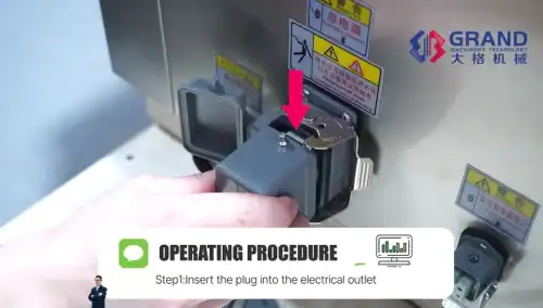 Step1 lnsert theplug into the electrical outlet