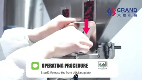 Step13Release the front blocking plate