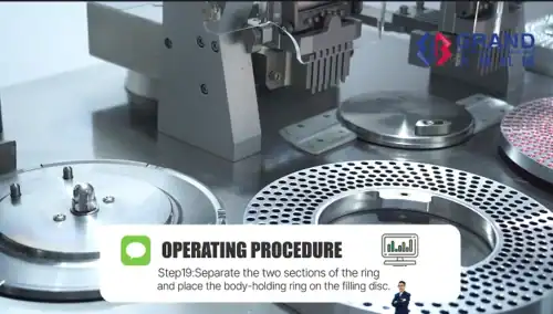 Step19 Separate the twosections of thering and place the body-holding ring on the filling disc