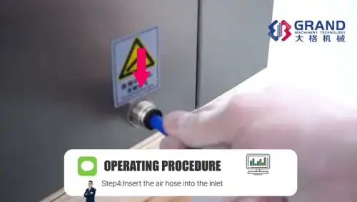 Step4 lnsert the air hose into the inlet