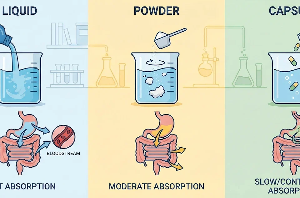 Capsules vs Powder vs Liquid What Absorbs Better