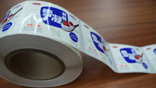 62g White Grid-Patterned Base, 75µ Reinforced Matte Synthetic Paper — Process Printing + Adhesive Glossy Lamination